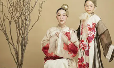 Linh Nga hóa 'nàng thơ' xinh đẹp khi chụp ảnh áo dài cùng mẫu nhí